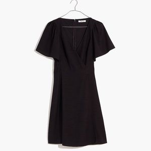 Madewell Black Cape-Sleeve Mini Dress Casual Linen Dress
